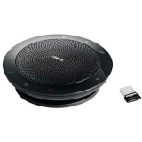 Jabra SPEAK 510+ MS incl. LINK 360, 360-degree microphone suppresses echoes and noise, PlugundPlay, key for call acceptance and comp letion, mute button and volume control, wideband, integrated battery (15 hrs. Talk time), Bluetooth (up to 100m)