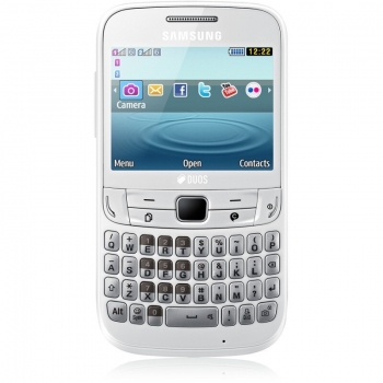 Telefon Mobil Samsung Chat S3572 Ceramic White Dual Sim qwerty WiFi SAMS3572WHT