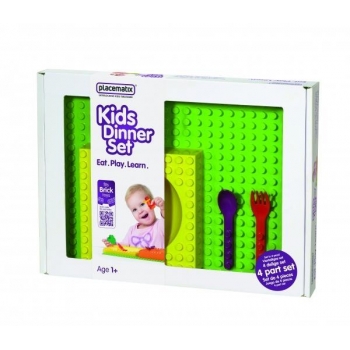 Kids Dinner Gift Box - bowl (y) & spoon (p) & fork Placematix 101002A