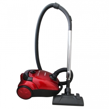 Aspirator Heinner HVC-P1200RD, putere 1200W, putere absorbtie 260W, filtru HEPA, sac textil: 4 l, viteza variabila, tija telescopica din metal, accesoriu 2 in 1 pentru spatii inguste, cablu alimentare 5m, culoare: rosu