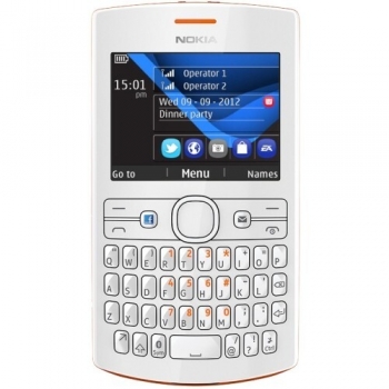 Telefon Mobil Nokia Asha 205 Orange White Dual SIM tastatura qwerty NOK205DSOW