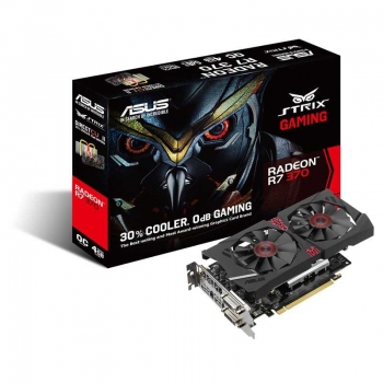 Placa Video Asus STRIX AMD Radeon R7 370 Gaming OC 4GB GDDR5 256 bit PCI-E x16 3.0 DVI HDMI DisplayPort STRIX-R7370-DC2OC-4GD5-GAMING 