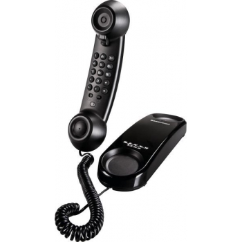 Telefon cu fir Sagem Sixty Line, design retro, compatibil PABX, butoane pe receptor, 3 nivele volum, redial ultimul numar, 1 ton de apel, functie mute, posibilitate montare pe perete, culoare negru