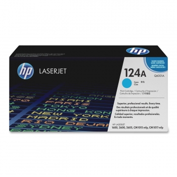 Cartus Toner HP Nr. 124A Cyan 2000 Pagini for Color LaserJet 1600, 2600N, 2605, 2605DN, 2605DTN, CM1015 MFP, CM1017 MFP Q6001A