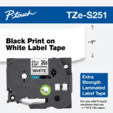 Brother TZE-S251 LAMINATED TAPE M 8M 8M/BLACK ON WHITE EXTRA-STRONG TZES251