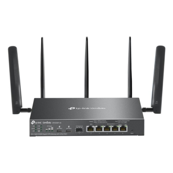 ROUTER TP-LINK VPN Gigabit, Omada 4G+ Cat6 AX3000 Gigabit VPN Gateway cu 4-Port PoE+, AX3000 Dual-Band WiFi 6, 5 antene externe detasabile, 