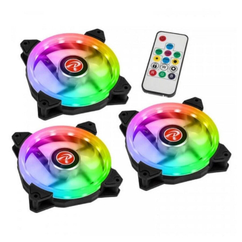 Cooler procesor SET 3 ventilatoare Raijintek, 120 mm 1800 rpm, LED ARGB, conector 3 pin | 4 pin, 0R40B00112 