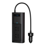 INVERTOR ELECTRIC auto Baseus, IGBT, 2 x AC, 2 x USB Type-C, 1 x USB, 150W 220V, conectare auto 12V, negru CGNB020101 (timbru verde 2.00 lei) - 6932172628093 