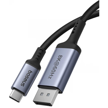 CABLU video Baseus, USB Type-C (T) la DisplayPort (T), 1.5m, rezolutie maxima 8K UHD la 60 Hz, negru B0063370D111-00 (timbru verde 0.18 lei) - 6932172650360 