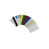 Zebra white PVC cards, 10 mil PVC adhesive back with 14 mil Mylar release liner, 24 mil total thickness (500 cards) 104523-010