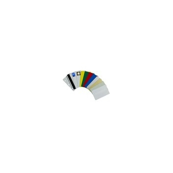 Zebra white PVC cards, 10 mil PVC adhesive back with 14 mil Mylar release liner, 24 mil total thickness (500 cards) 104523-010