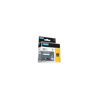 Dymo RHINO TAPE NYLON 19MM/3.5M/BLACK ON WHITE 18489