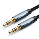 CABLU audio Ugreen, AV112 stereo (3.5 mm jack T/T), conectori auriti, 1m, braided, albastru 10685 (timbru verde 0.18 lei) - 6957303816859 