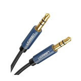 CABLU audio Ugreen, AV112 stereo (3.5 mm jack T/T), conectori auriti, 1.5m, braided, albastru 10686 (timbru verde 0.18 lei) - 6957303816866 