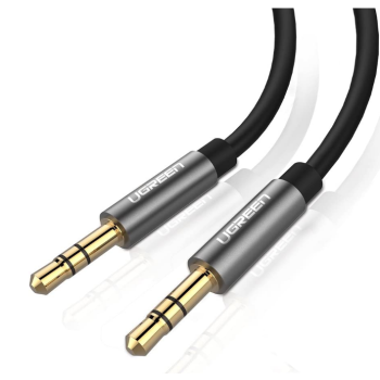 CABLU audio Ugreen, AV119 stereo 3.5 mm jack (T) la 3.5 mm jack (T), 5m, conectori auriti, negru 10737 (timbru verde 0.18 lei) - 6957303817375 