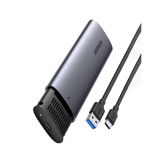 RACK extern Ugreen, CM400 pt SSD M.2 NGFF SATA compatibile cu form factor 2280, 2260, 2242 si 2230, cablu inclus de 50 cm USB Type-C la USB, 5Gbps, aluminiu, gri 10903 (timbru verde 0.8 lei) - 695 