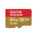 Card memorie SanDisk EXTREME MICROSDXC 64GB+SD/ADAPTER 170MB/S 80MB/S A2 C10 V3 SDSQXAH-064G-GN6MA