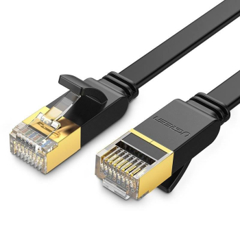 PATCH CORD U/FTP Ugreen Cat7, NW106 fire din cupru, flat cable, viteza maxima 10 Gbps, 3m, negru 11262 (timbru verde 0.08 lei) - 6957303882625 