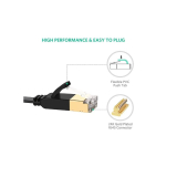 PATCH CORD FTP Ugreen Cat7, NW106 fire din cupru, viteza maxima 10 Gbps, 10m, negru 11265 (timbru verde 0.18 lei) - 6957303882656 