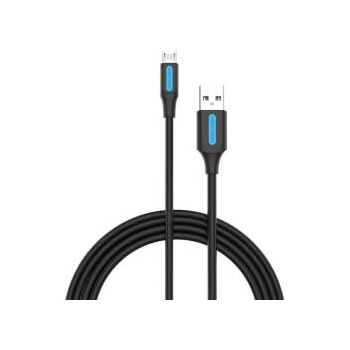 Cablu alimentare si date Vention, USB 2.0 (T) la micro USB (T), 3m rata transfer 480 Mbps, invelis PVC, negru, COLBI (timbru verde 0.18 lei) - 6922794748736 
