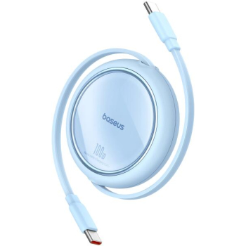 CABLU alimentare si date Baseus Free2Draw Mini, Fast Charging Data Cable pt. smartphone, retractabil, USB Type-C la USB Type-C 100W, 1m, albastru 