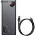 POWER BANK Baseus Adaman Metal, 20000mAh, PD 3.0 + QC 3.0 65W, 2 x USB; 1 x USB Type-C, digital display pt. status baterie, total 3A, negru, PPIMDA-D01 (timbru verde 0.18 lei) - 6953156204324 
