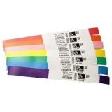 Zebra Wristband, Polypropylene, 1x10in (25.4x254mm); Direct thermal, Z-Band Splash, Adhesive closure, 1in (25.4mm) core, 350/roll, 4/box, Pur 10012718-7