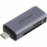 CARD Reader extern Vention, interfata USB-C, citeste/scrie microSD, microSDHC, microSDXC, SD, SDHC, SDXC, aluminiu, gri, 