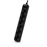 CyberPower PRELUNGITOR CYBER POWER, Schuko x 6, conectare prin Schuko (T), cablu 1.8 m, 10 A, protectie supratensiune, negru, B0620SC0-DE (timbru verde 0.18 lei) 