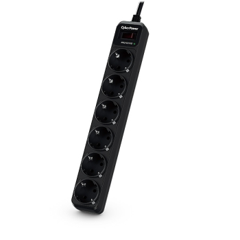 CyberPower PRELUNGITOR CYBER POWER, Schuko x 6, conectare prin Schuko (T), cablu 1.8 m, 10 A, protectie supratensiune, negru, B0620SC0-DE (timbru verde 0.18 lei) 