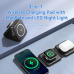 Statie incarcare wireless 3in1  Vention, MagSafe, telefon 15W, ceas 2.5W, casti 5W, fast charge, pliabil, magnetic, lumina LED, 1 x USB-C incarcare, negru, 