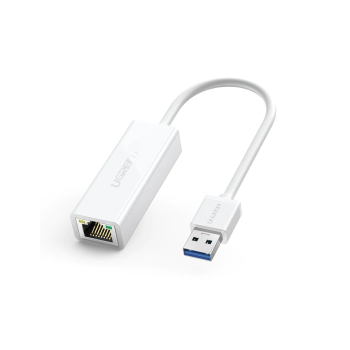 ADAPTOR RETEA Ugreen, CR111 USB to RJ-45 Gigabit LAN Adapter, LED, alb 20255 (timbru verde 0.18 lei) - 6957303822553 