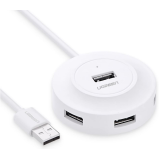 HUB extern Ugreen, CR106 porturi USB: USB 2.0 x 4, conectare prin USB 2.0, LED, lungime 1m, alb, 20270 (timbru verde 0.8 lei) - 6957303822706 