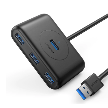 HUB extern Ugreen, CR113 porturi USB: USB 3.0 x 4, conectare prin USB 3.0, lungime 1 m, negru, 20291 (timbru verde 0.8 lei) - 6957303822911 
