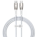 CABLU alimentare si date Baseus Glimmer, Fast Charging Data Cable pt. smartphone, USB Type-C la USB Type-C 100W, 1m, alb 