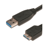 USB A Male to Micro USB B connector / USB 3.0 / spilled hoods / Cable Type: 9-wire / double shielding / AWG 28 / UL2725 certified / surface plug: nickel / black color / length 1m / packaging in polybag