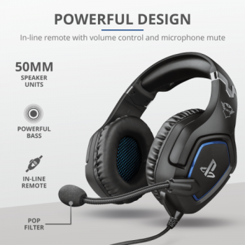 CASTI Trust GXT 488 Forze-G PS4/5 Gaming Headset PlayStation official licensed product - black 23530 (timbru verde 0.8 lei)  