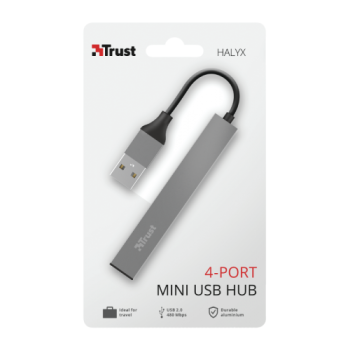 HUB USB Trust Halyx Aluminium 4-Port USB Hub 23786 (timbru verde 0.8 lei) 