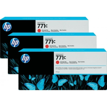 Pachet Cartus Cerneala HP Nr. 771 Chromatic Red 3 Bucati 775 ml for Designjet Z6200 42', Designjet Z6200 60' CR251A