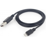 CABLU alimentare si date GEMBIRD, pt. smartphone, USB 2.0 (T) la Lightning (T), 2m, negru, CC-USB2-AMLM-2M (timbru verde 0.08 lei) 