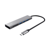 Halyx Fast USB-C & Card Reader, 3-port Hub 