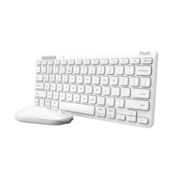 TASTATURI Trust LYRA Wireless and rechargeable Keyboard & Mouse WHITE US 25073 (timbru verde 0.8 lei) 