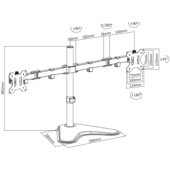 V7 DUAL DESKTOP MONITOR STAND/TWO DISPLAYS 13-32 IN (81.3 CM) DS2FSD-2E