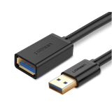 CABLU USB Ugreen prelungitor, US129 USB 3.0 (T) la USB 3.0 (M), conectori auriti, 1.5m, negru, 30126 (timbru verde 0.08 lei) - 6957303831265 