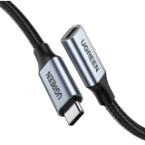 CABLU USB Type-C Ugreen prelungitor, US372 USB Type-C (T) la USB Type-C (M), 1m, gri, 30205 (timbru verde 0.18 lei) - 6957303832057 