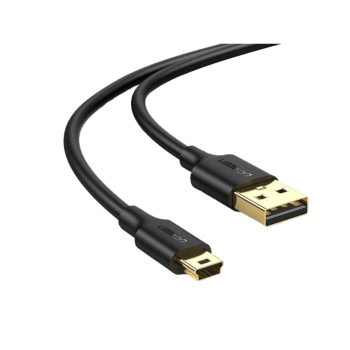 CABLU USB Ugreen, US132 USB 2.0 (T) la Mini-USB (T) 5 Pin, 2m, conectori auriti, negru, 30472 (timbru verde 0.08 lei) - 6957303834723 