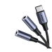 CABLU audio Ugreen, AV144 USB Type-C (T) la 2 x 3.5 mm jack (M), 0.20 m, argintiu 30732 (timbru verde 0.18 lei) - 6957303837328 