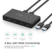 HUB extern Ugreen, US216 porturi USB: USB 3.0 x 4, conectare prin 2 x USB, partajare date 2 pc-uri simultan, buton comutare PC, lungime 1.5 m, LED, negru, 30768 (timbru verde 0.8 lei) - 6957303837 