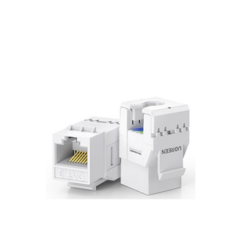 MUFA RJ-45 Ugreen, NW186 pt. cablu UTP, tip keystone 180 de grade, alb 30844 -6957303838448 