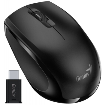 MOUSE Genius, NX-8006S, PC sau NB, wireless, 2.4GHz, optic, 1200 dpi, butoane/scroll 3/1, USB-C, negru, 31030036400 (timbru verde 0.18 lei) 